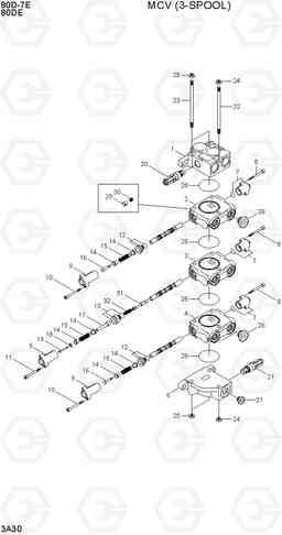 3A30 MCV (3-SPOOL) 80D-7E ACE, Hyundai