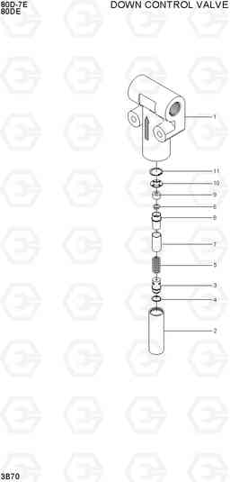 3B70 DOWN CONTROL VALVE 80D-7E ACE, Hyundai