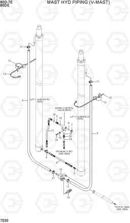 7030 MAST HYD PIPING (V-MAST) 80D-7E ACE, Hyundai