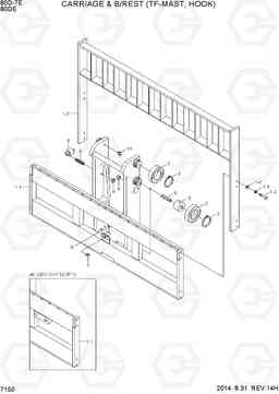 7150 CARRIAGE & B/REST (TF-MAST, HOOK) 80D-7E ACE, Hyundai