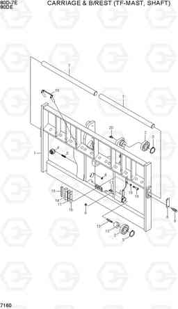 7160 CARRIAGE & B/REST (TF-MAST, SHAFT) 80D-7E ACE, Hyundai