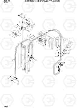 7190 3-SPOOL HYD PIPING (TF-MAST) 80D-7E ACE, Hyundai