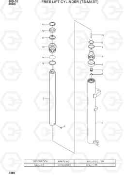 7380 FREE LIFT CYLINDER (TS-MAST) 80D-7E ACE, Hyundai