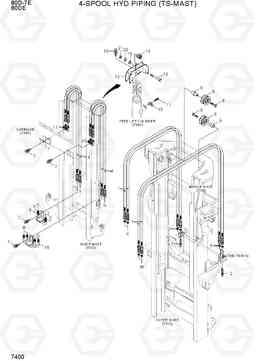 7400 4-SPOOL HYD PIPING (TS-MAST) 80D-7E ACE, Hyundai