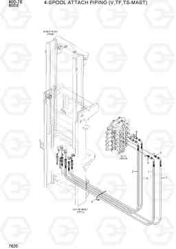 7620 4-SPOOL ATTACH PIPING (V,TF,TS-MAST) 80D-7E ACE, Hyundai