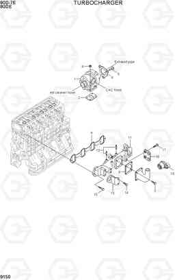 9150 TURBOCHARGER 80D-7E ACE, Hyundai