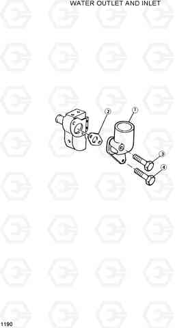1190 WATER OUTLET AND INLET DX20/25/30, Hyundai