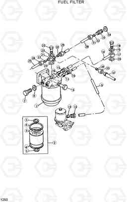 1250 FUEL FILTER DX20/25/30, Hyundai