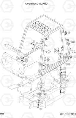 2060 OVERHEAD GUARD DX20/25/30, Hyundai