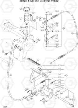 4020 BRAKE & INCHING LINK(ONE PEDAL) DX20/25/30, Hyundai