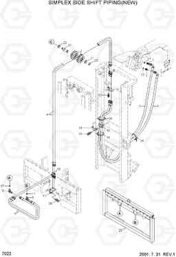 7022 SIMPLEX SIDE SHIFT PIPING(NEW) DX20/25/30, Hyundai