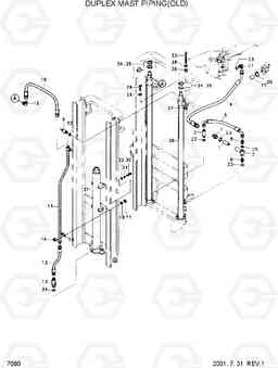 7060A DUPLEX MAST PIPING(NEW) DX20/25/30, Hyundai