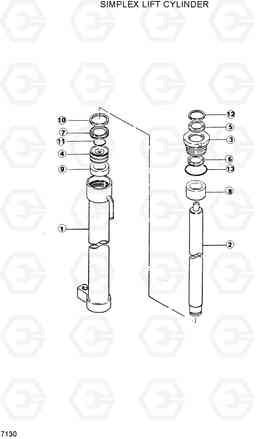 7130 SIMPLEX LIFT CYLINDER DX20/25/30, Hyundai