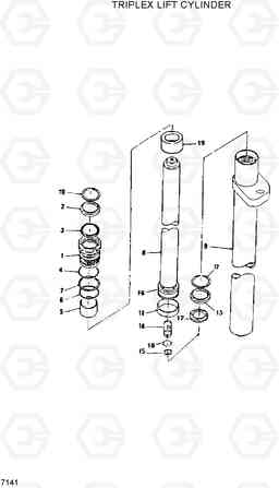 7142 TRIPLEX LIFT CYLINDER(NEW) DX20/25/30, Hyundai