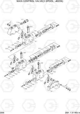 2030 MAIN CONTROL VALVE(3 SPOOL, -#0056) H70/LGP, Hyundai