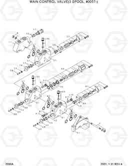 2030A MAIN CONTROL VALVE(3 SPOOL, #0057-) H70/LGP, Hyundai