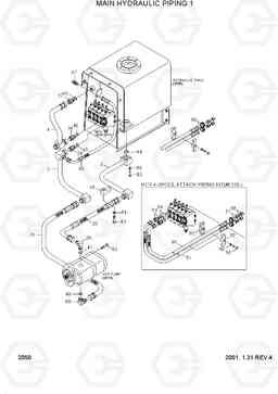 2050 MAIN HYDRAULIC PIPING 1 H70/LGP, Hyundai