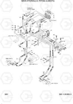 2051 MAIN HYDRAULIC PIPING 2(-#0070) H70/LGP, Hyundai