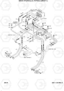 2051A MAIN HYDRAULIC PIPING 2(#0071-) H70/LGP, Hyundai