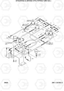 2060A STEERING & BRAKE HYD PIPING 1(#0126-) H70/LGP, Hyundai