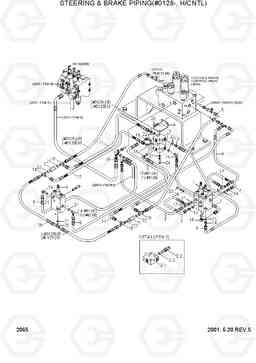 2065 STEERING & BRAKE PIPING(#0128-, H/CNTL) H70/LGP, Hyundai