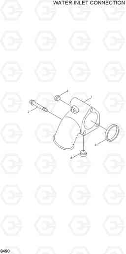 8490 WATER INLET CONNECTION H70/LGP, Hyundai