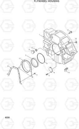 8220 FLYWHEEL HOUSING H80/LGP, Hyundai