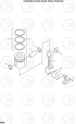 8390 CONNECTING ROD AND PISTON H80/LGP, Hyundai