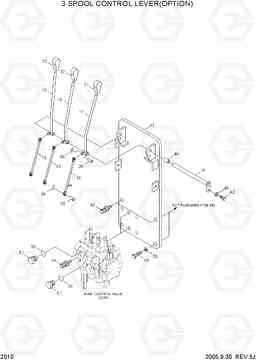 2010 3-SPOOL CONTROL LEVER(OPTION) HBF15/18III, Hyundai