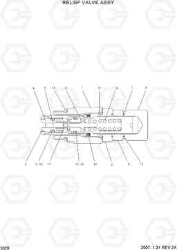 3028 RELIEF VALVE ASSY HBF15/18III, Hyundai