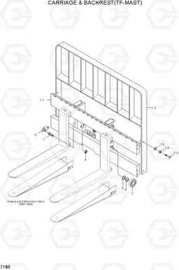 7160 CARRIAGE & BACKREST(TF-MAST) HBF15/18III, Hyundai