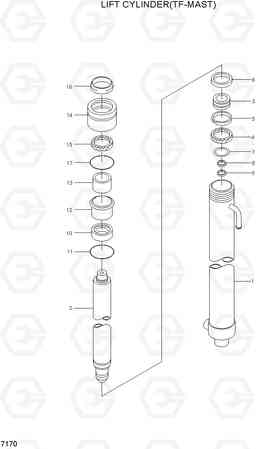 7170 LIFT CYLINDER(TF-MAST) HBF15/18III, Hyundai