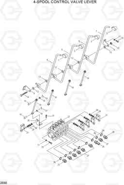 2030 4-SPOOL CONTROL VALVE LEVER HBF15(E), Hyundai