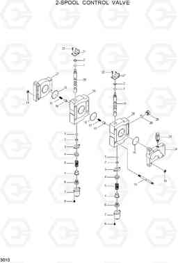 3010 2-SPOOL CONTROL VALVE HBF15(E), Hyundai