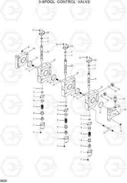 3020 3-SPOOL CONTROL VALVE HBF15(E), Hyundai