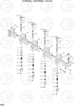 3030 4-SPOOL CONTROL VALVE HBF15(E), Hyundai