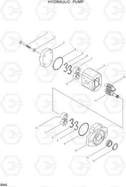 3040 HYDRAULIC PUMP HBF15(E), Hyundai