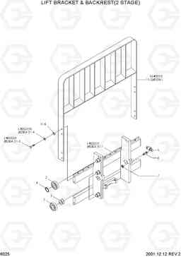 6025 LIFT BRACKET & BACKREST(2 STAGE) HBF15(E), Hyundai