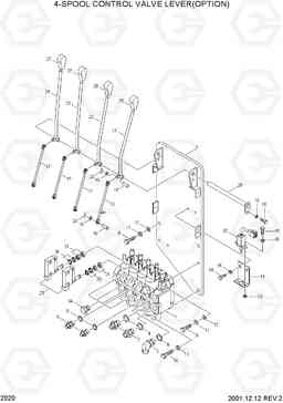 2020 4-SPOOL CONTROL VALVE LEVER(OPTION) HBF15/18T, Hyundai