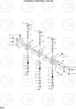 3010 3-SPOOL CONTROL VALVE HBF15/18T, Hyundai