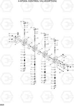 3020 4-SPOOL CONTROL VALVE(OPTION) HBF15/18T, Hyundai