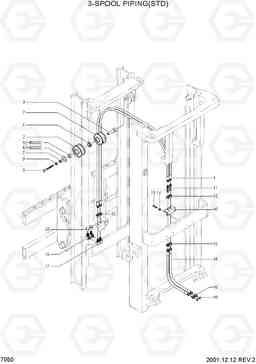 7050 3-SPOOL PIPING(STD) HBF15/18T, Hyundai