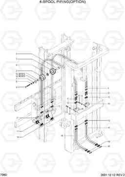 7060 4-SPOOL PIPING(OPTION) HBF15/18T, Hyundai