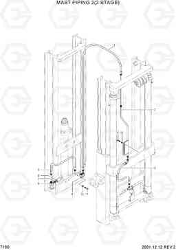 7150 MAST PIPING 2(3 STAGE) HBF15/18T, Hyundai