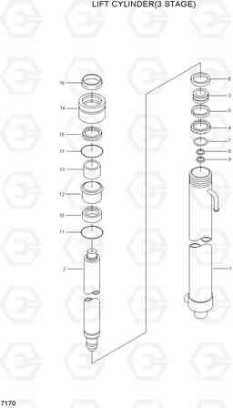 7170 LIFT CYLINDER(3 STAGE) HBF15/18T, Hyundai