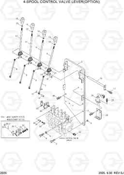 2020 4-SPOOL CONTROL VALVE LEVER(OPTION) HBF15/18T-5, Hyundai