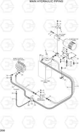 2030 MAIN HYDRAULIC PIPING HBF15/18T-5, Hyundai