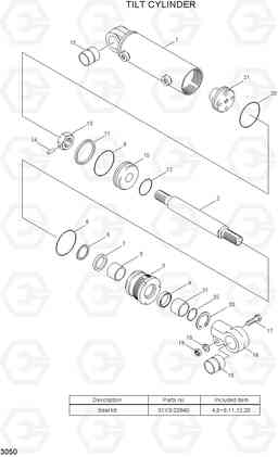 3050 TILT CYLINDER HBF15/18T-5, Hyundai