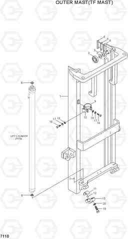 7110 OUTER MAST(TF MAST) HBF15/18T-5, Hyundai