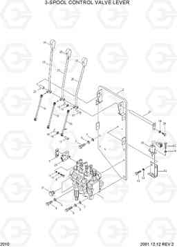 2010 3-SPOOL CONTROL VALVE LEVER HBF20/25II, Hyundai